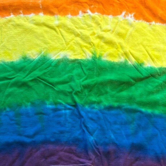3XL Rainbow Tie-Dye T-Shirt – Vibrant Pride Colors, Unisex Fit - Picture 3 of 5